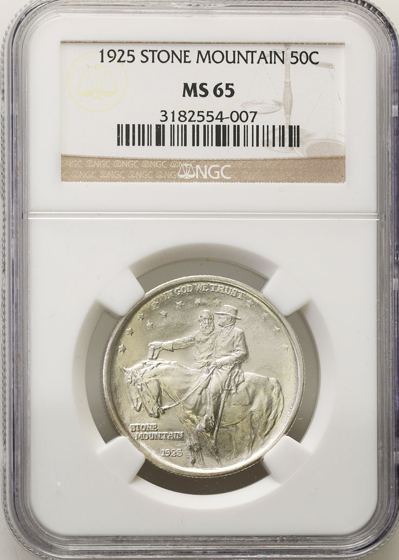 USA. 1/2 dolara (50 centów) 1925 Stone Mountain NGC MS65